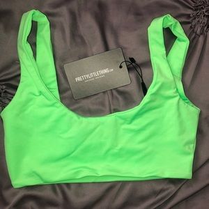Lime Green, Neon scoop neck Bikini Top